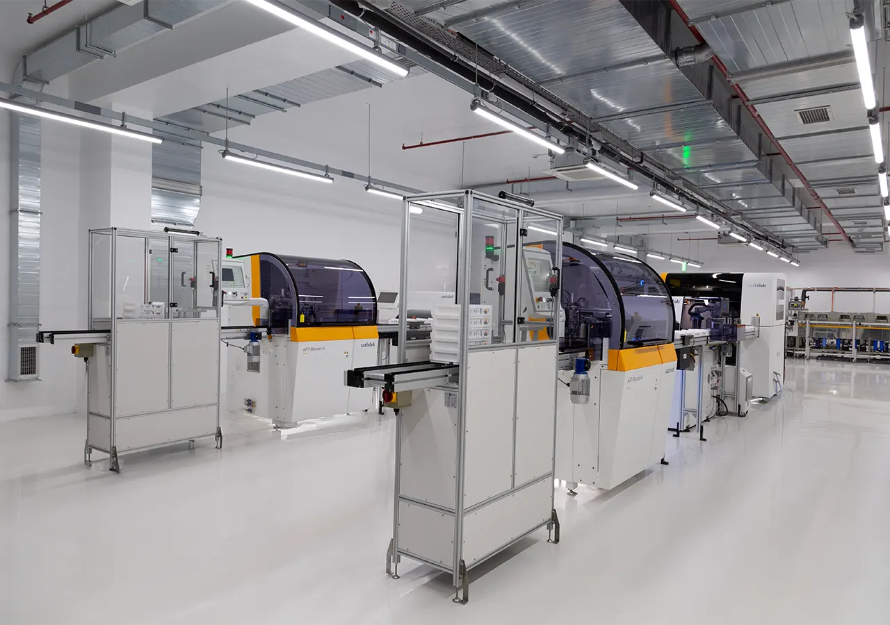 Modern optical lens manufacturing facility at SKY